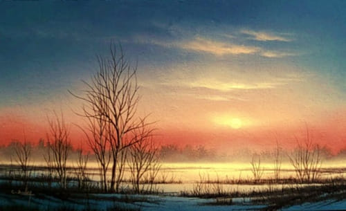 Winter Sunrise 6x10 $650 at Hunter Wolff Gallery